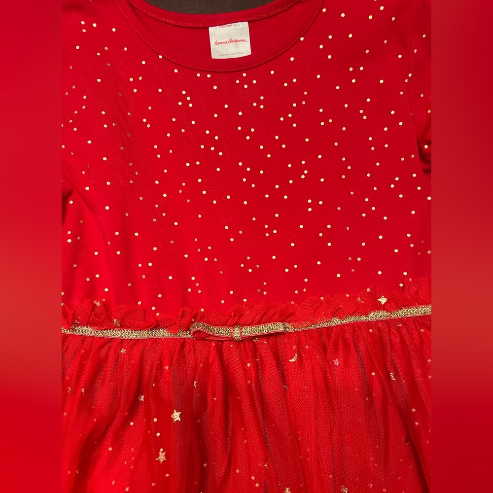Hanna Andersson Red/Gold Long Sleeve Dress - Picture 3 of 3